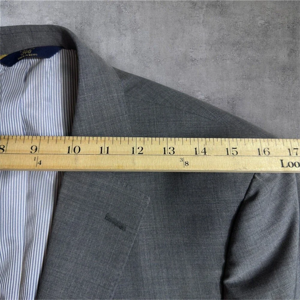 BROOKS BROTHERS Mens Blazer 40R Sport Coat Gray Wool Suit Jacket Fitzgerald fit